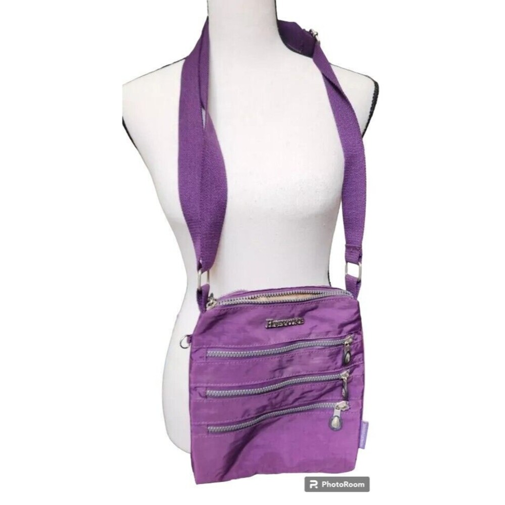 Huaertouyue Purple Nylon Crossbody Bag Waterproof - Picture 1 of 5